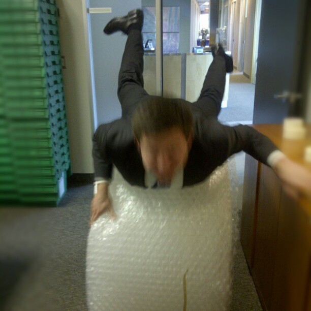 It was a productive day. Yes, that’s a roll of bubblewrap, why do you ask? #wooooo