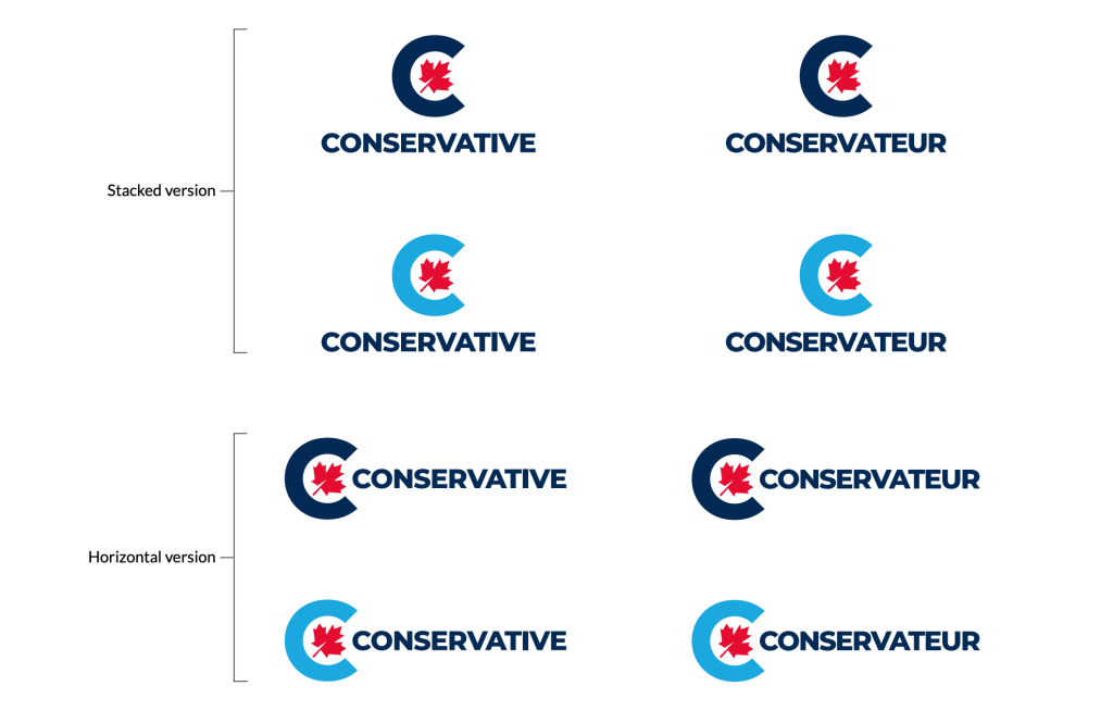 Conservative Party logo treatments