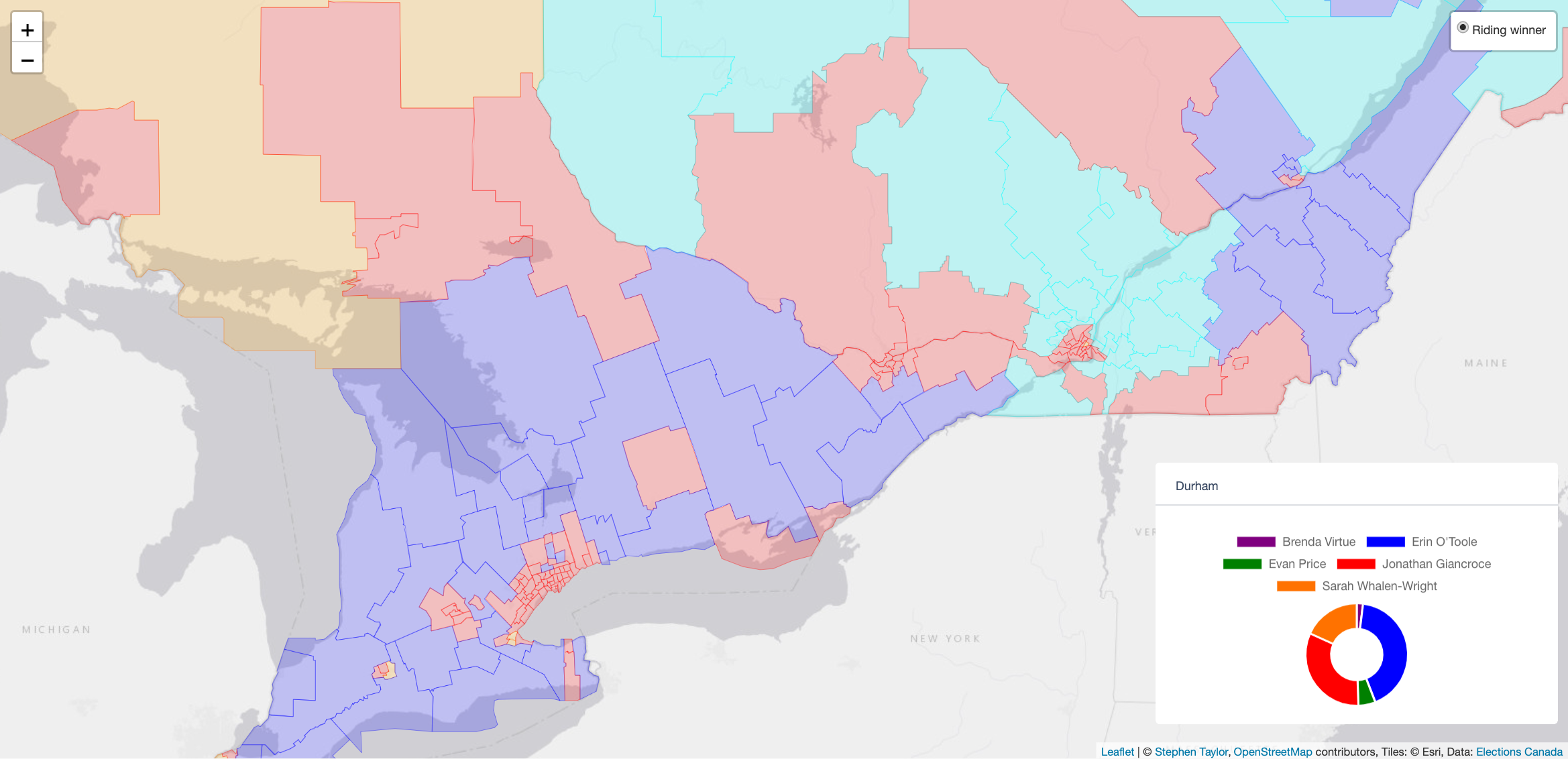 Political Maps And Data For Canadian Electors Stephen Taylor Canadian Map
