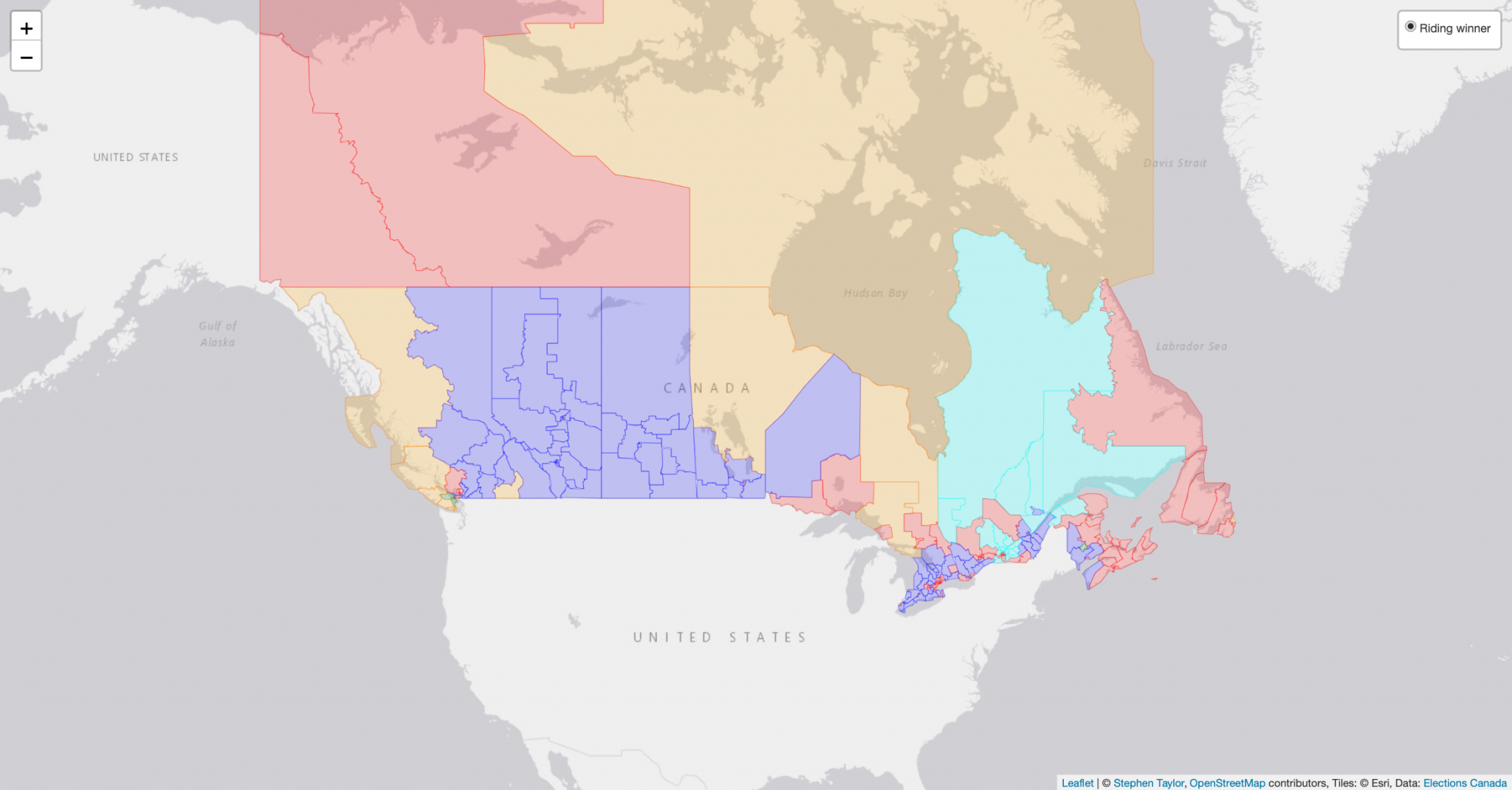 Political maps and data for Canadian electors!