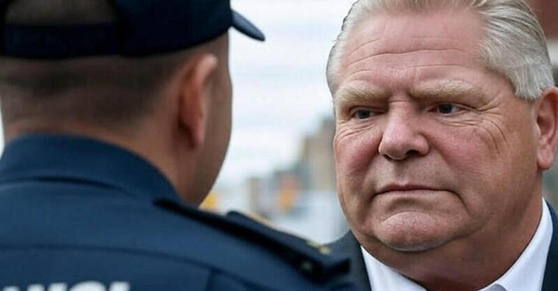 Doug Ford talks to police